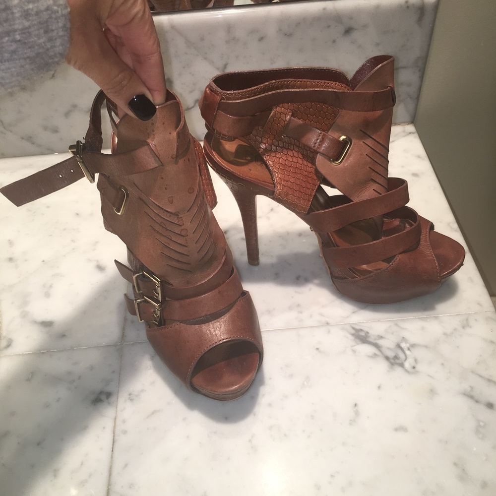 SCHUTZ PLATFORM OPEN TOE HIGH HEEL SHOES SIZE 7 - Picture 2 of 8